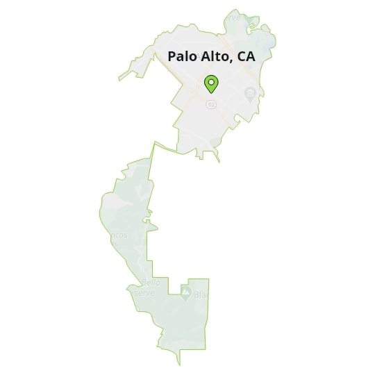 Palo Alto, CA Map