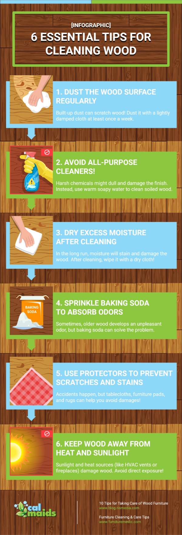 CalMaids - [Infographic] 6 Essential Tips For Cleaning Wood